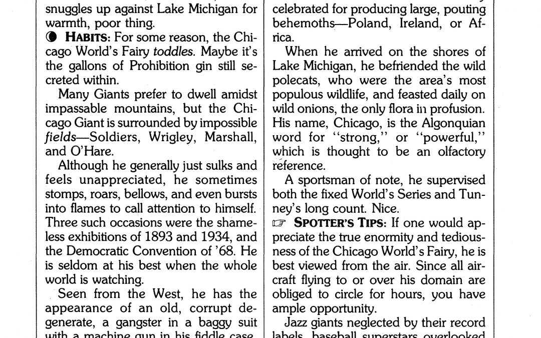 THE CHICAGO WORLD’S FAIRY