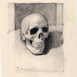 *SOLD* Minature Studio Skull Study #2 by John Jude Palencar